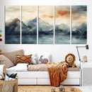 Watercolor Abstract Misty Mountain Wall Art Canvas Print