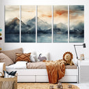 Watercolor Abstract Misty Mountain Wall Art Canvas Print