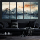 Watercolor Abstract Misty Mountain Wall Art Canvas Print