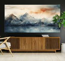 Watercolor Abstract Misty Mountain Wall Art Canvas Print
