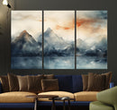 Watercolor Abstract Misty Mountain Wall Art Canvas Print