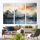 Watercolor Abstract Misty Mountain Wall Art Canvas Print