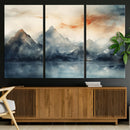 Watercolor Abstract Misty Mountain Wall Art Canvas Print