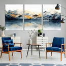 Watercolor Abstract Mountain Lake Wall Art Canvas Print