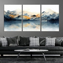 Watercolor Abstract Mountain Lake Wall Art Canvas Print