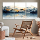 Watercolor Abstract Mountain Lake Wall Art Canvas Print