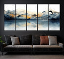 Watercolor Abstract Mountain Lake Wall Art Canvas Print