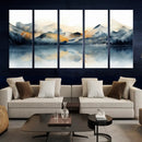 Watercolor Abstract Mountain Lake Wall Art Canvas Print