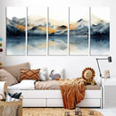 Watercolor Abstract Mountain Lake Wall Art Canvas Print