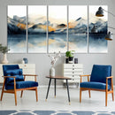 Watercolor Abstract Mountain Lake Wall Art Canvas Print