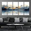 Watercolor Abstract Mountain Lake Wall Art Canvas Print