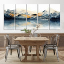 Watercolor Abstract Mountain Lake Wall Art Canvas Print