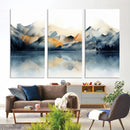 Watercolor Abstract Mountain Lake Wall Art Canvas Print
