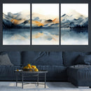 Watercolor Abstract Mountain Lake Wall Art Canvas Print