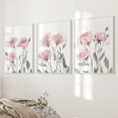 Watercolor Blush Pink Flowers Poster Decor Set by Wall Art Set