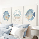 Minimalist Ocean Life Art. Marine Animals Decor by Wall Art Set