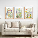 Wildflower Floral Wall Art Watercolor Prints by Wall Art Set