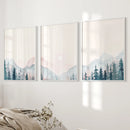 Forest and Mountain Landscape Painting Posters by Wall Art Set