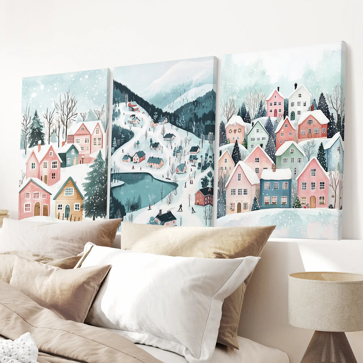 Christmas Village Cute Winter Landscape Posters, photo 6 of 10