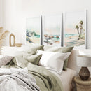 Watercolor Beach Art. Set of 3 Tropical Ocean Scene Decor by Wall Art Set