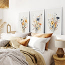Neutral Watercolor Wildflower Art Prints Set by Wall Art Set