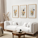 Neutral Watercolor Wildflower Art Prints Set by Wall Art Set
