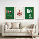 Trendy Green Christmas Holiday Art Nursery Decor by Wall Art Set