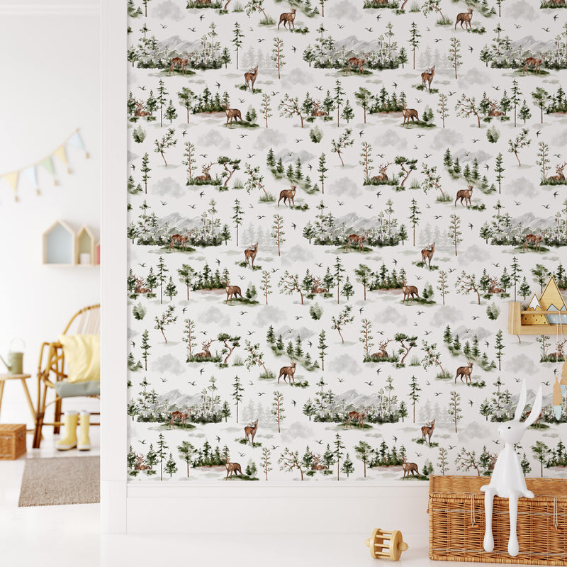 Forest Deer Wallpaper Mural