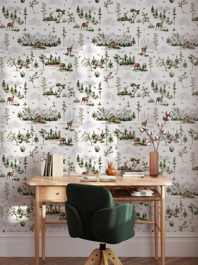 Forest Deer Wallpaper Mural