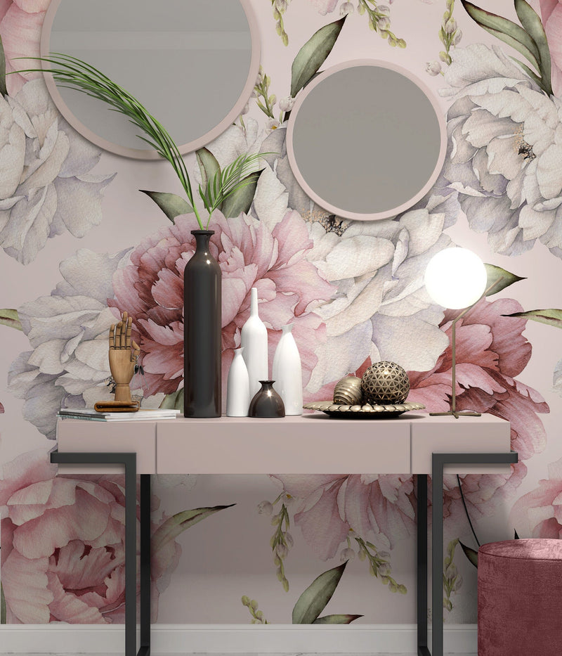 Light Pink Peony Wallpaper