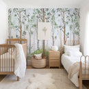 Birch Forest Watercolor Wallpaper