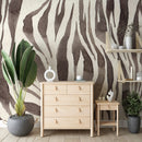 Watercolor Zebra Print Wallpaper - Abstract Animal Skin Peel and Stick Wall Mural