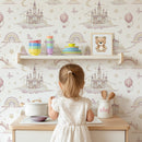 Dreamy Princess Castle Wallpaper - Fairytale Pastel Design for Girls Rooms
