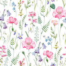 Pink Poppy Snowdrop Flowers Wallpaper Peel and Stick