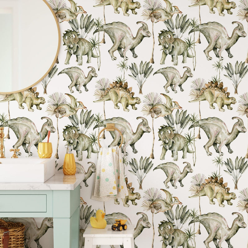 Dinosaur Wallpaper - Cute Peel and Stick Wallpaper for Kids Room