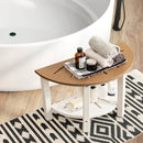 Waterproof HDPE Shower Bench with Semicircular Seat and Storage Shelf-Brown by LJGDeals