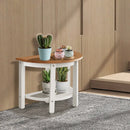 Waterproof HDPE Shower Bench with Semicircular Seat and Storage Shelf-Brown by LJGDeals