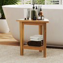 18 Inches Waterproof Shower Stool with Storage Shelf by LJGDeals
