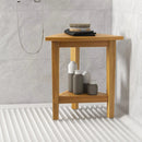 18 Inches Waterproof Shower Stool with Storage Shelf by LJGDeals