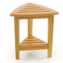 18 Inches Waterproof Shower Stool with Storage Shelf by LJGDeals