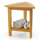 18 Inches Waterproof Shower Stool with Storage Shelf by LJGDeals