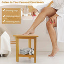 18 Inches Waterproof Shower Stool with Storage Shelf by LJGDeals