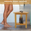 18 Inches Waterproof Shower Stool with Storage Shelf by LJGDeals