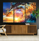 Wave Canvas Wall Art – Multi-Panel Sunset Ocean Scene – Bold