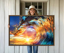 Wave Canvas Wall Art – Multi-Panel Sunset Ocean Scene – Bold