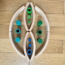 28-Piece Mini Curved Natural Wooden Building Block Set with Storage Tray