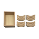 28-Piece Mini Curved Natural Wooden Building Block Set with Storage Tray