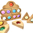 12-Piece Rainbow Fairytale Window Blocks with Storage Tray | Light & Color Play