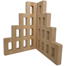 2-Piece Wooden Skyline Window Building Set – City Silhouette Blocks (Set Only)