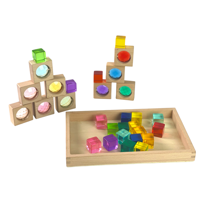 30-Piece Gemmed Translucent Window Blocks & Lucite Cubes Set with Storage Tray, photo 5 of 6